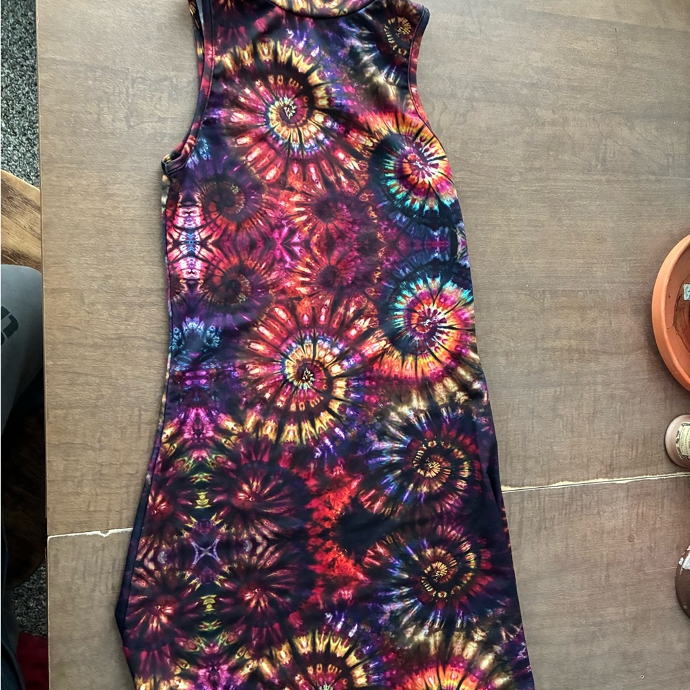 Vibrant Tie-Dye Mini Dress - Picture 2 of 3